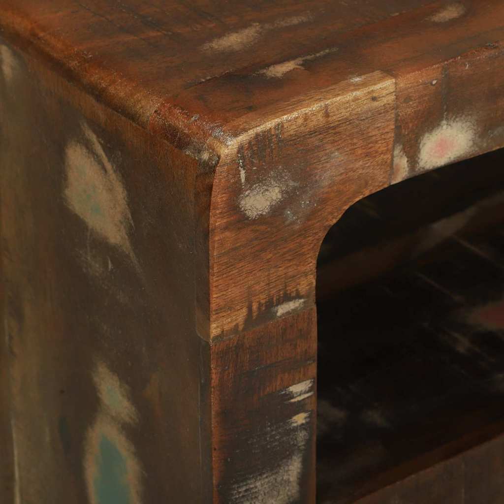 TV-skåp Flerfärgsdesign 80 x 32 x 36 cm Massivt återvunnet trä