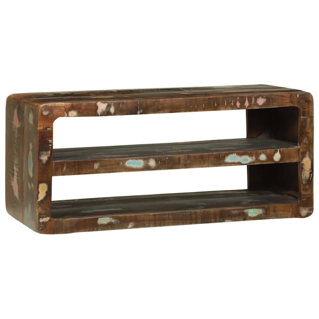 TV-skåp Flerfärgsdesign 80 x 32 x 36 cm Massivt återvunnet trä