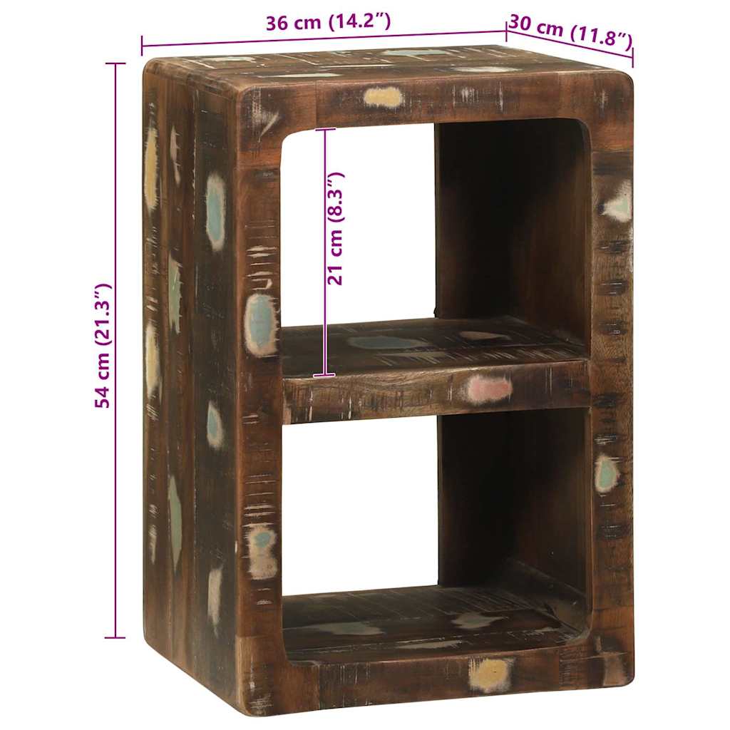 TV-skåp Flerfärgsdesign 36 x 30 x 54 cm Massivt återvunnet trä