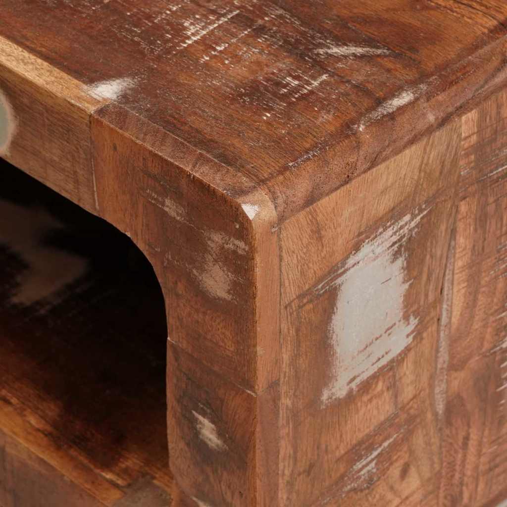 Sidobord med hylla Brun 40 x 40 x 49 cm Solid återvunnen trä