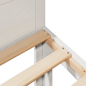 Sängram utan madrass vit 80x200 cm massiv furu