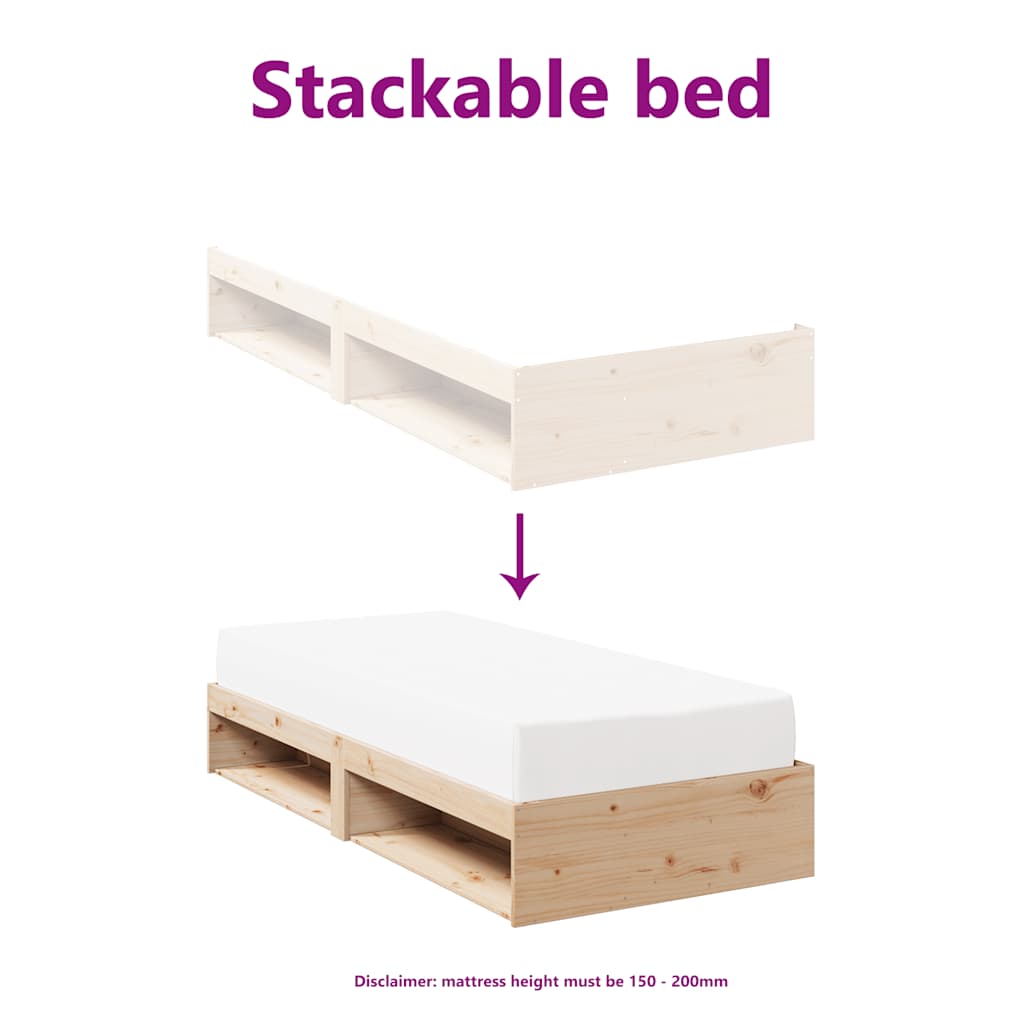 Dagbädd utan madrass 80x200 cm massiv furu