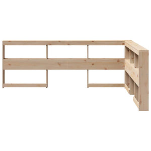 Bokhylla sänggavel L-formad 160 cm massiv furu