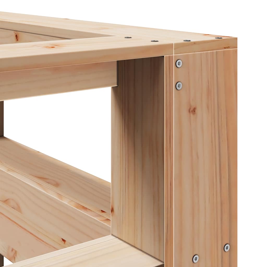 Bokhylla sänggavel L-formad 160 cm massiv furu