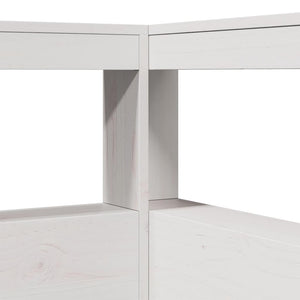 Bokhylla sänggavel L-formad vit 90 cm massiv furu