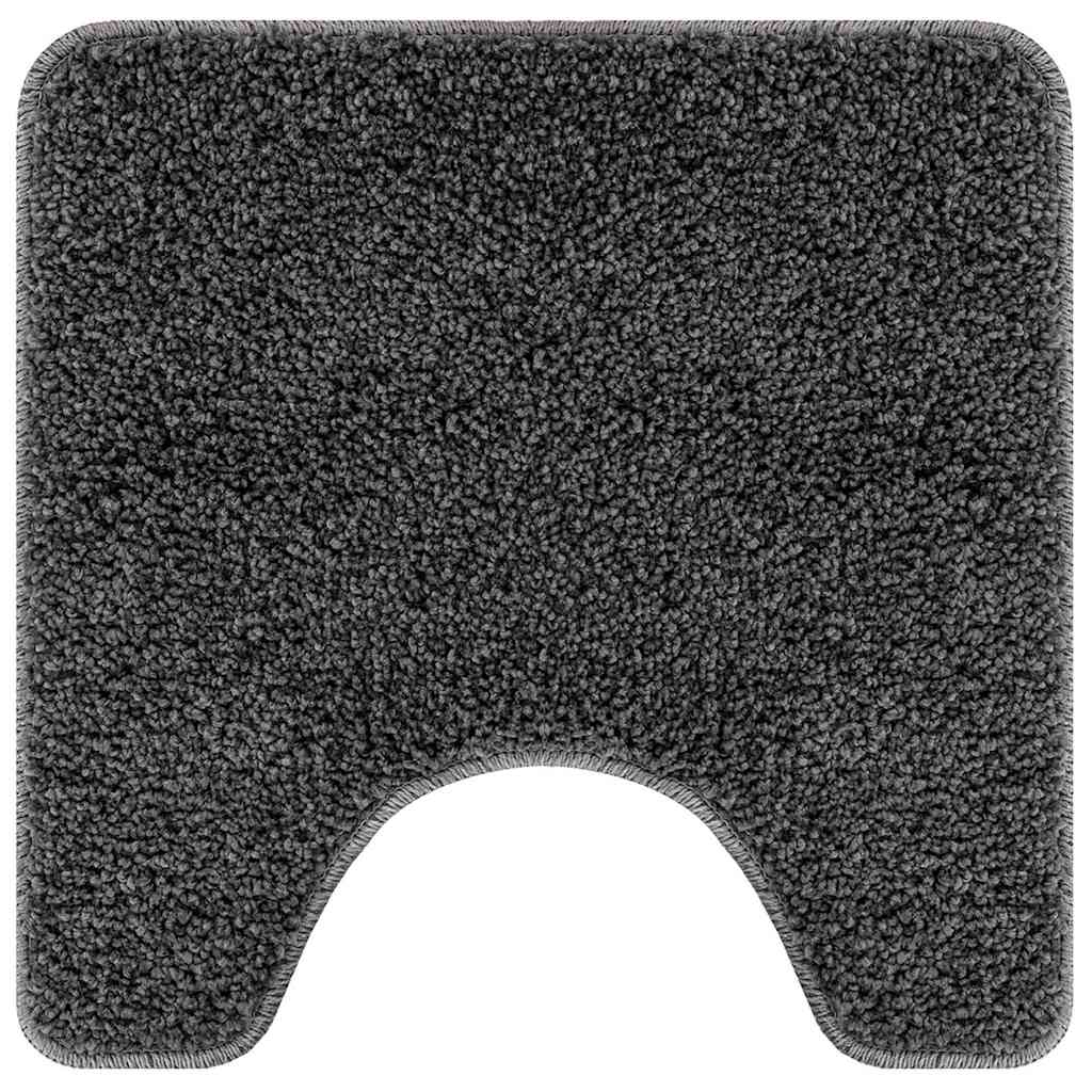 Halkfri badmatta med toalettutskärning Mörkgrå 50 x 50 cm PP