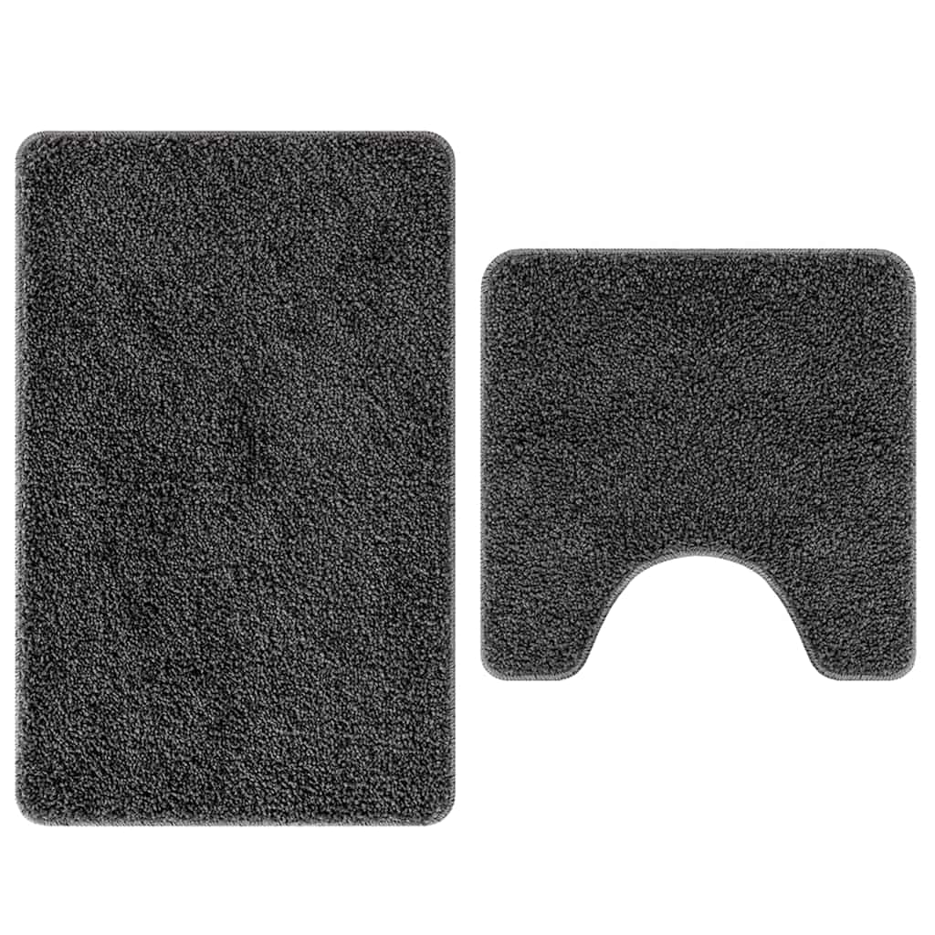 Antisklid badmatta set 2 st Mörkgrå 50 x 50 cm PP