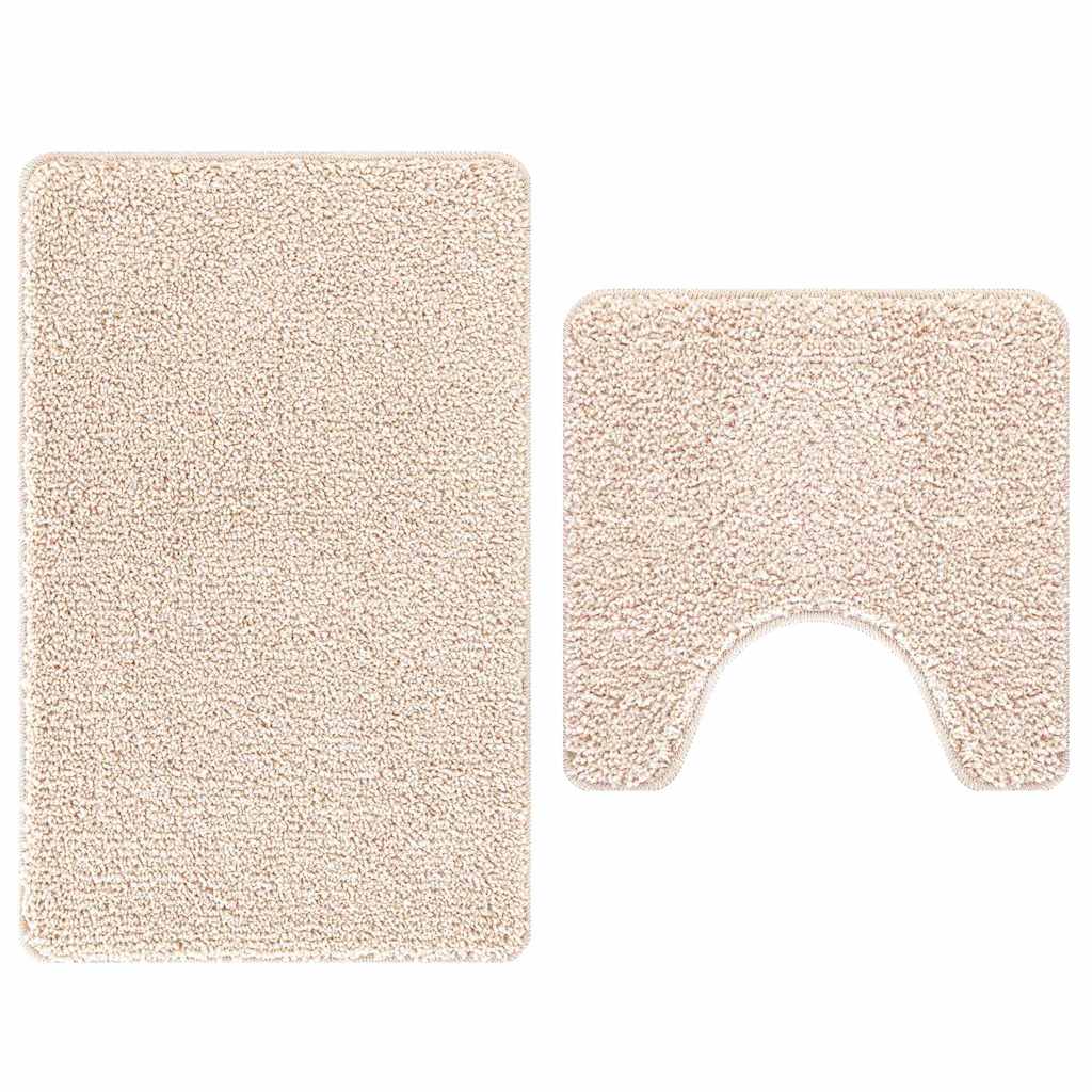 Antisklid badmatta set 2 st Gräddvit 50 x 50 cm PP