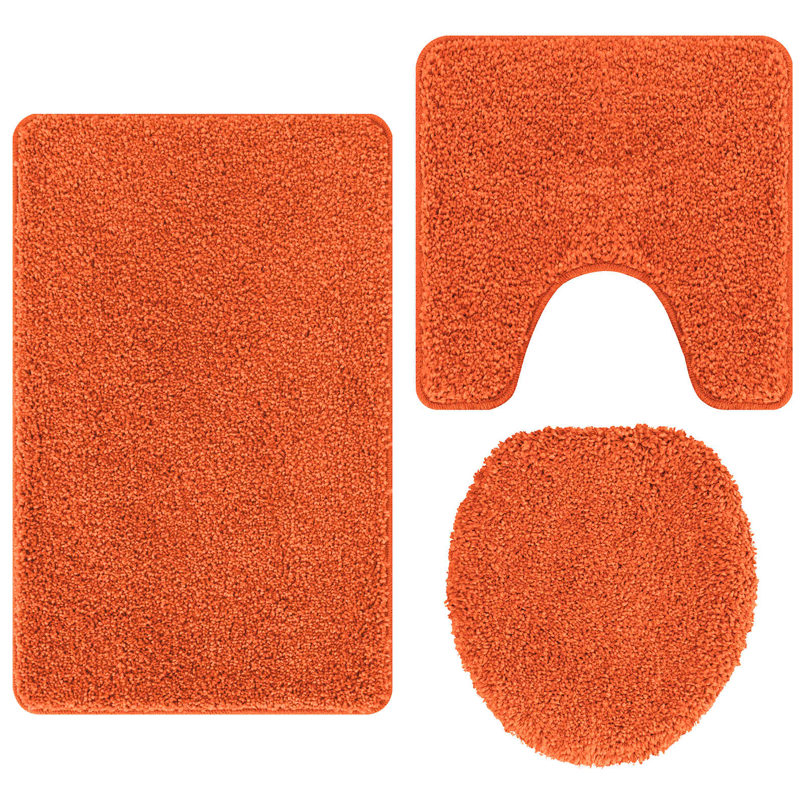 Antisklid badmatta set 3 st Orange 50 x 80 cm PP