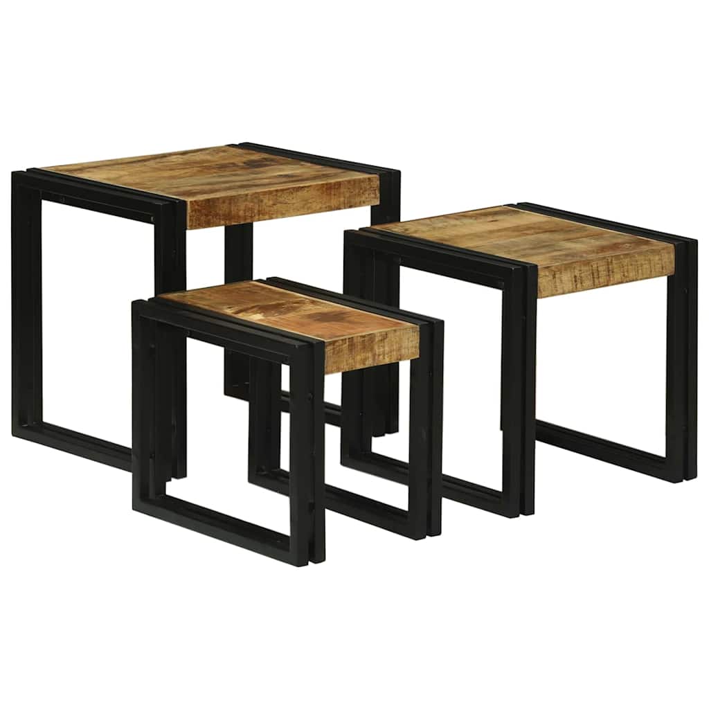 Nestingbord 3 st Brun och svart 50 x 40 x 45 cm
