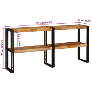 Konsolbord med hylla Brun 160 x 33 x 75 cm Massivt mangoträ
