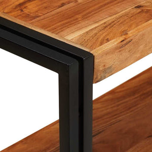 Konsolbord med hylla Brun 160 x 33 x 75 cm Massivt Akaciaträ