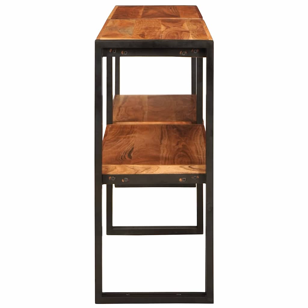 Konsolbord med hylla Brun 160 x 33 x 75 cm Massivt Akaciaträ