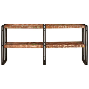 Konsolbord med hylla Flerfärgsdesign Solid återvunnen trä