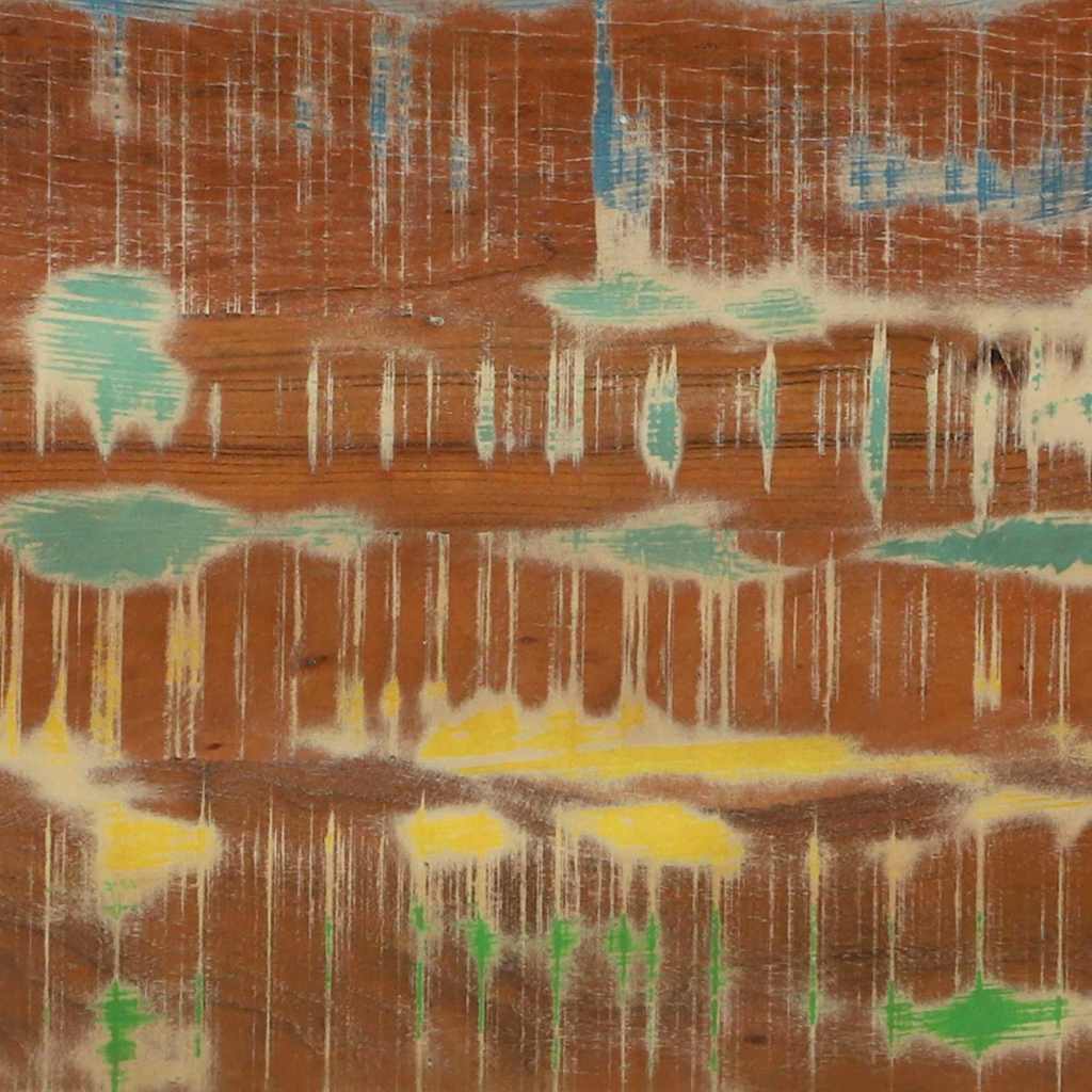 Konsolbord med hylla Flerfärgsdesign Solid återvunnen trä