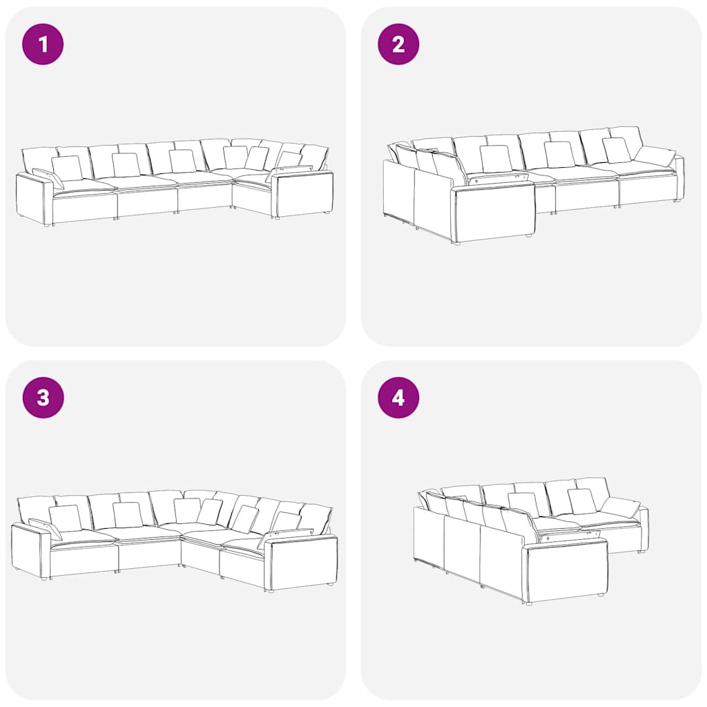 Modulsoffa med dynor sammet mörkgrön