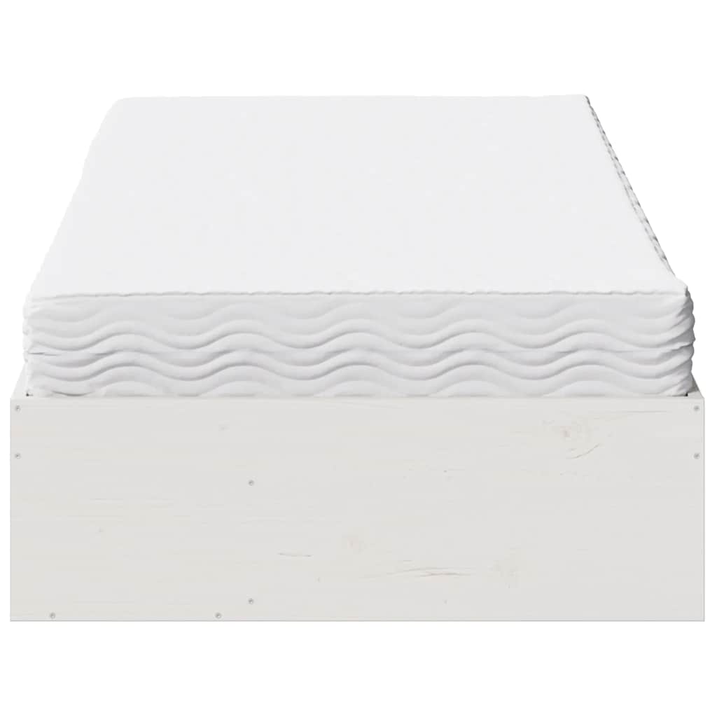 Dagbädd med madrass vit 80x200 cm massiv furu