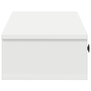 Vägghylla med lådor vit 100x37,5x19 cm konstruerat trä