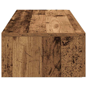 Vägghylla med lådor åldrat trä 100x36x19 cm konstruerat trä