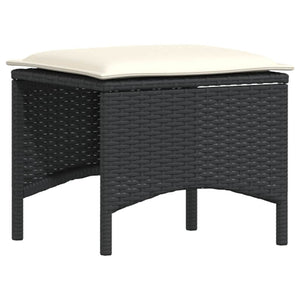 Matgrupp för trädgården med dynor 3 delar svart konstrotting