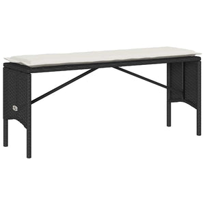 Matgrupp för trädgården med dynor 3 delar svart konstrotting