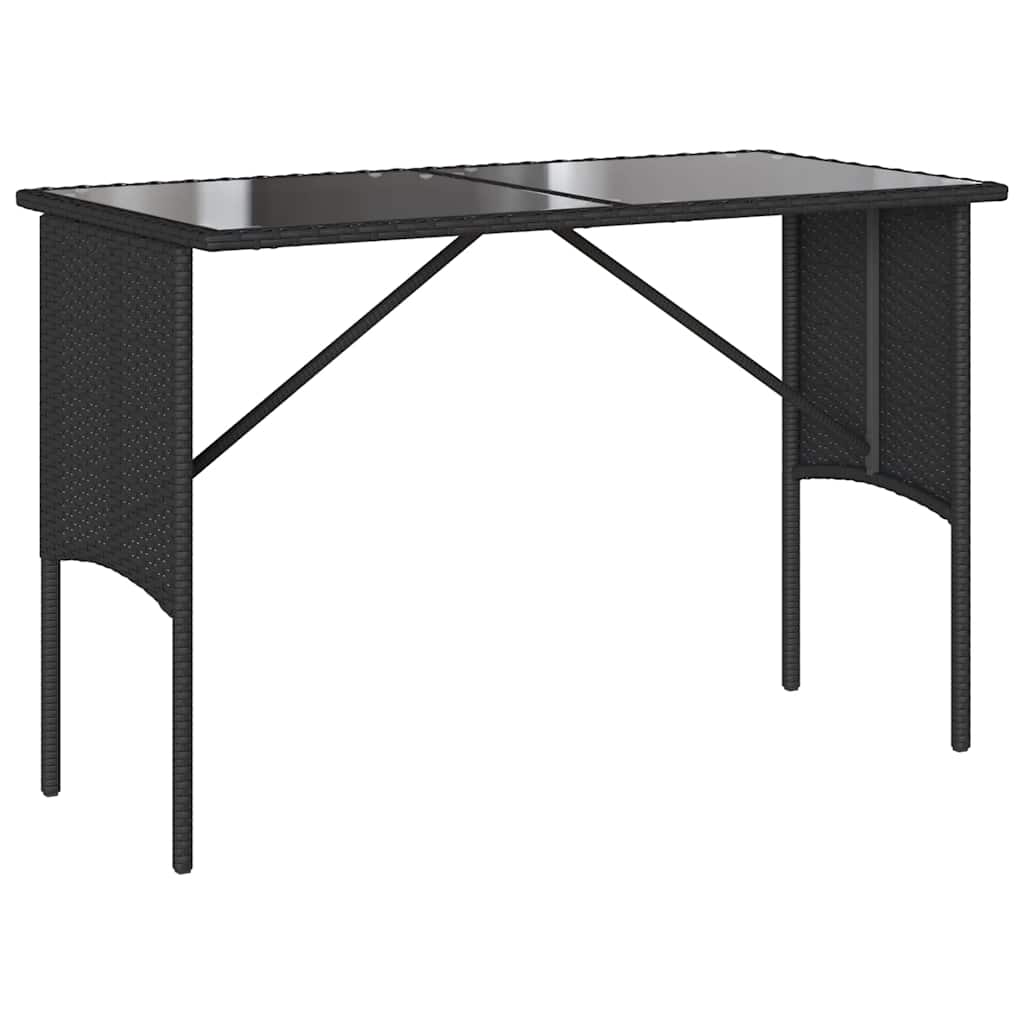 Matgrupp för trädgården med dynor 3 delar svart konstrotting