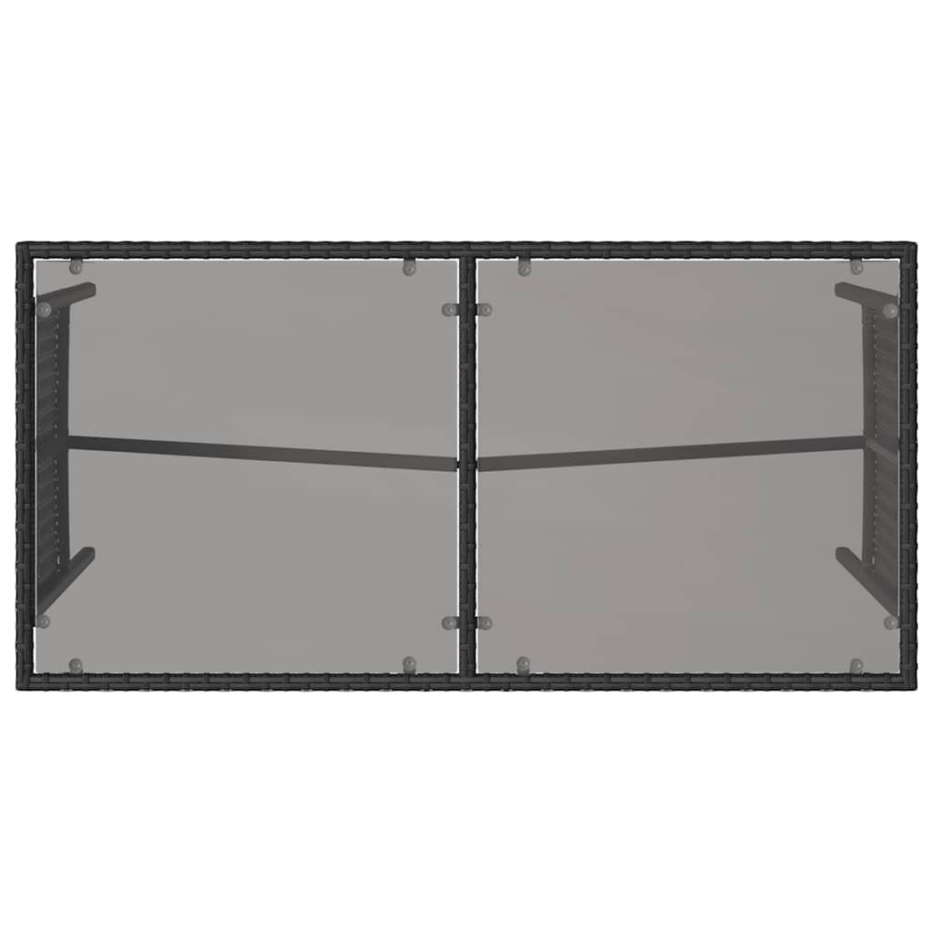 Matgrupp för trädgården med dynor 3 delar svart konstrotting