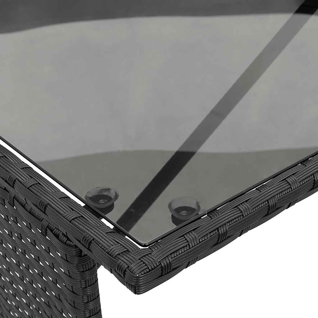 Matgrupp för trädgården med dynor 3 delar svart konstrotting