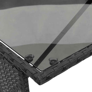 Matgrupp för trädgården med dynor 3 delar svart konstrotting