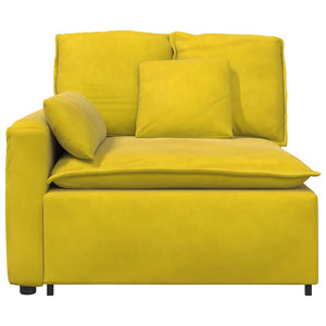Modulär soffa armstödsändmodul med kuddar gul 100 cm