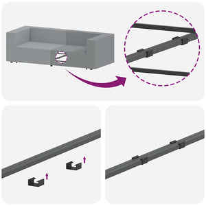 Modulär soffa armstödsändmodul med kuddar gräddvit 100 cm