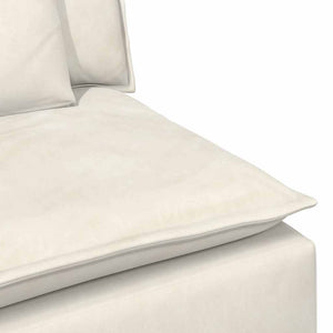 Modulär soffa armstödsändmodul med kuddar gräddvit 100 cm