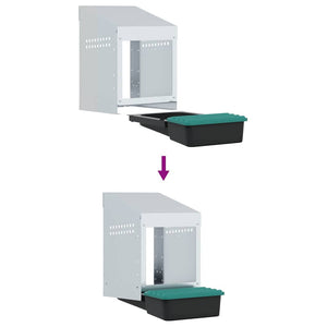 Hönsholk med 1 fack Väggmonterad galvaniserad stål