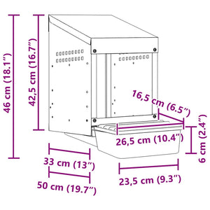 Hönsholk med 1 fack Väggmonterad galvaniserad stål