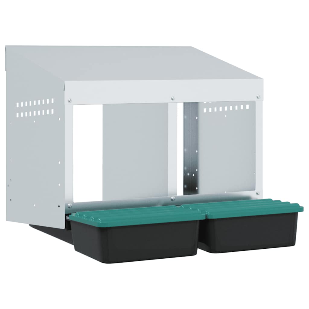 Hönsholk med 2 fack Väggmonterad galvaniserad stål