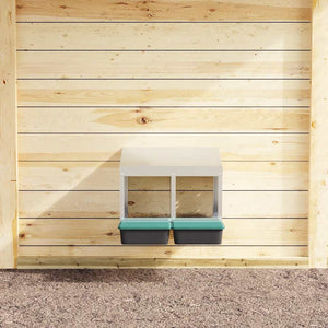 Hönsholk med 2 fack Väggmonterad galvaniserad stål