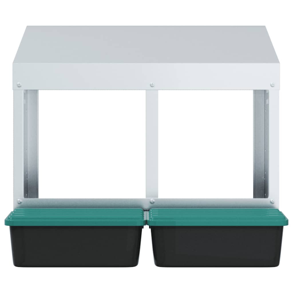 Hönsholk med 2 fack Väggmonterad galvaniserad stål