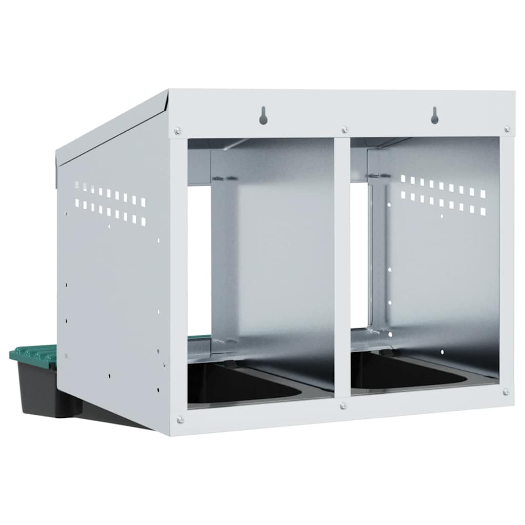 Hönsholk med 2 fack Väggmonterad galvaniserad stål
