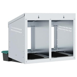 Hönsholk med 2 fack Väggmonterad galvaniserad stål