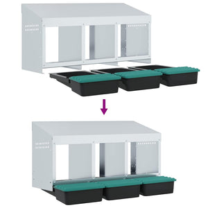 Hönsholk 3 fack Väggmonterad galvaniserad stål