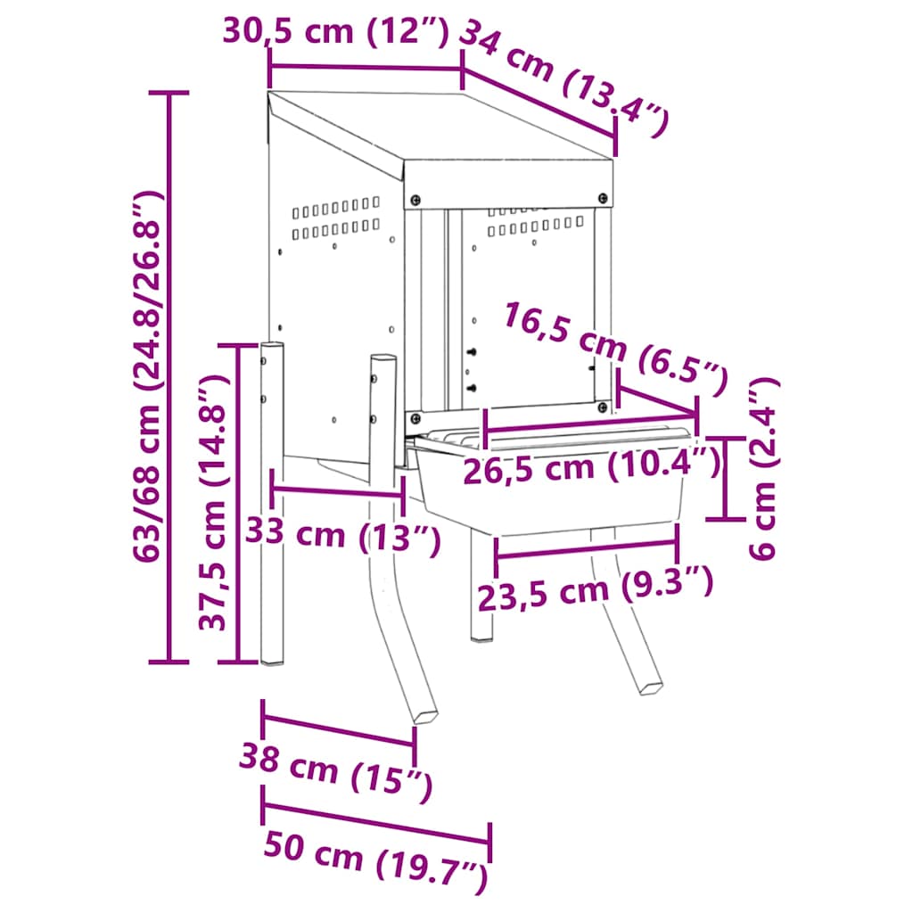 Hönsholk 1 fack med ben galvaniserat stål