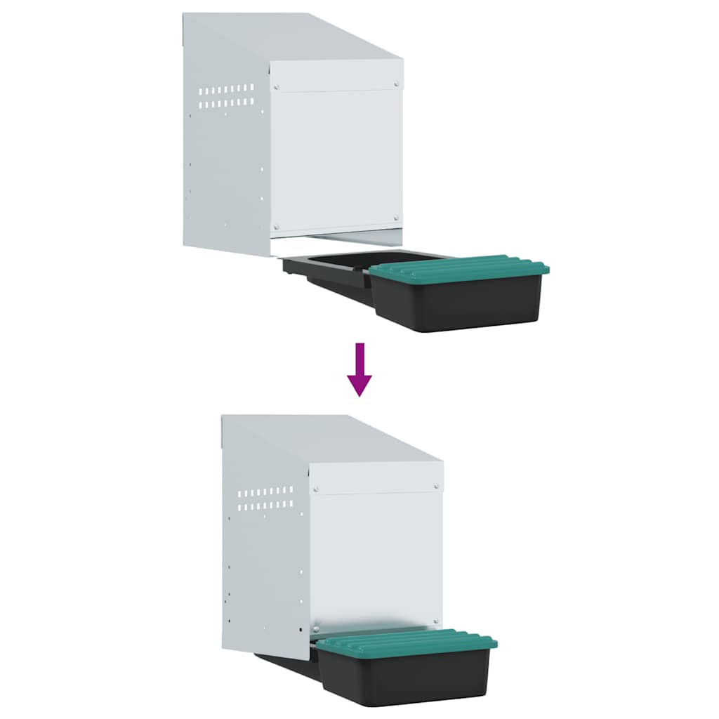 Hönsholk med 1 fack Väggmonterad galvaniserad stål