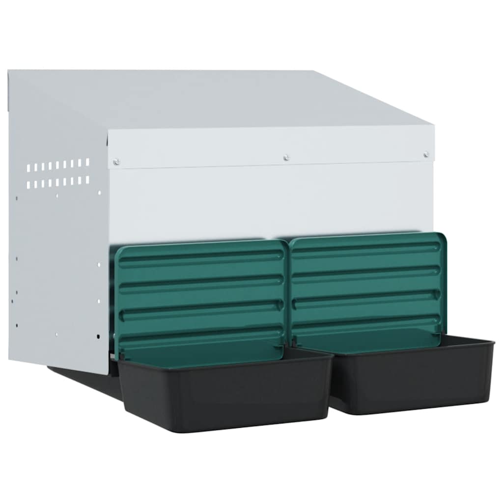 Hönsholk med 2 fack Väggmonterad galvaniserad stål