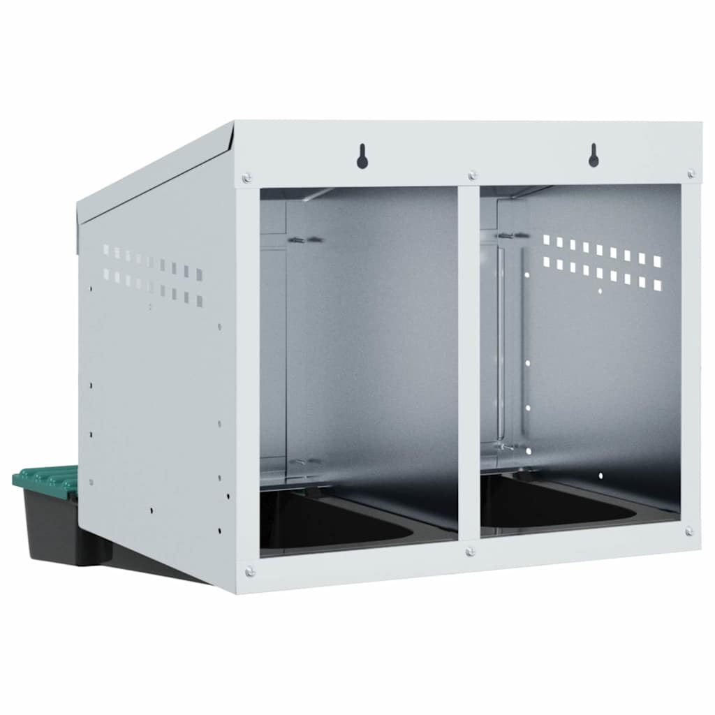 Hönsholk med 2 fack Väggmonterad galvaniserad stål