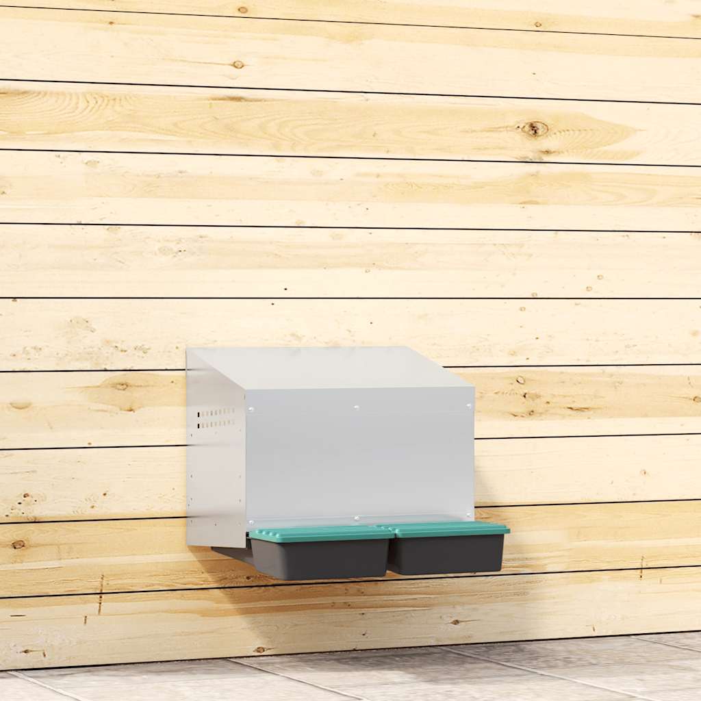 Hönsholk med 2 fack Väggmonterad galvaniserad stål