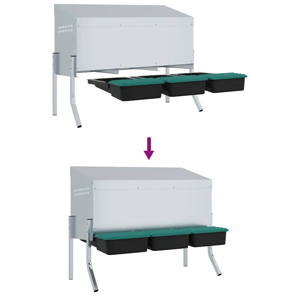 Hönsholk 3 fack med ben galvaniserat stål