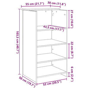 Receptionsdisk betonggrå 55x50x103,5 cm konstruerat trä