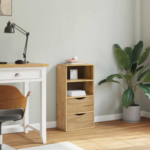 Sidoskåp med lådor "ODDA" 40x24x79 cm massivt trä furu