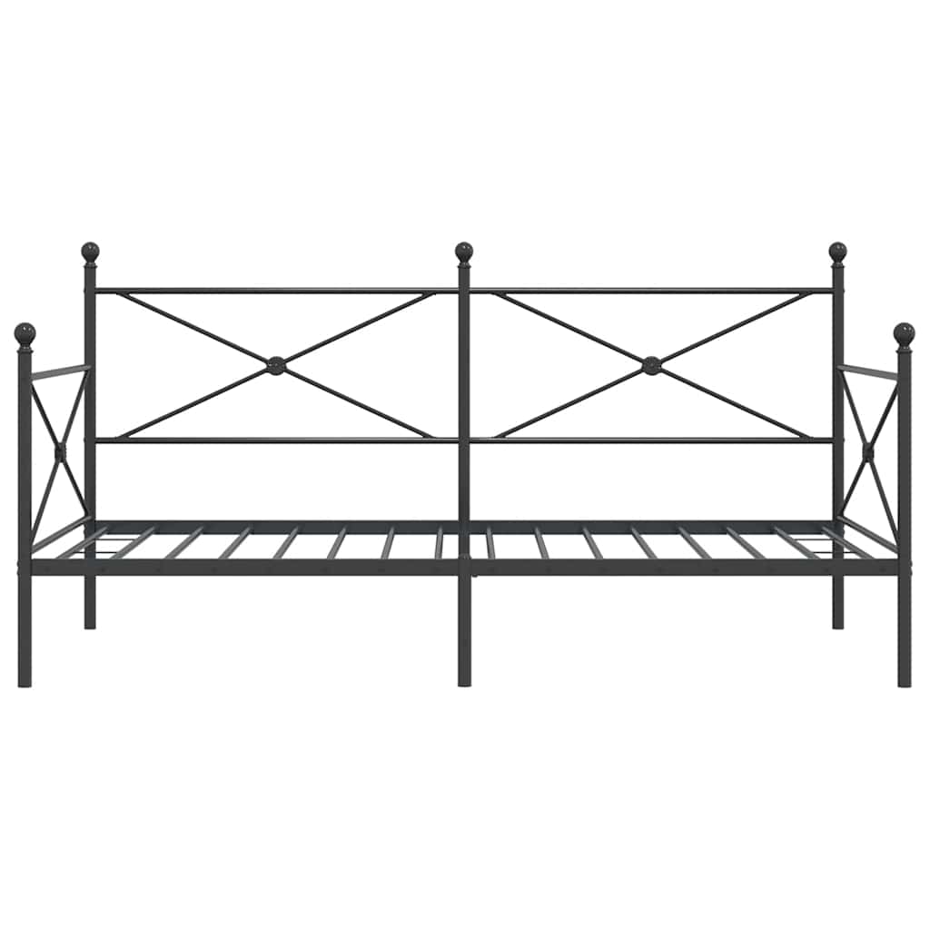 Dagbädd utan madrass svart 100x190 cm stål