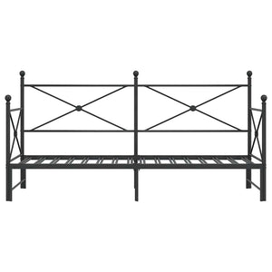 Dagbädd med rull utan madrass svart 80x200 cm stål